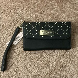 Victoria's Secret Black Wristlet with Gold Accents